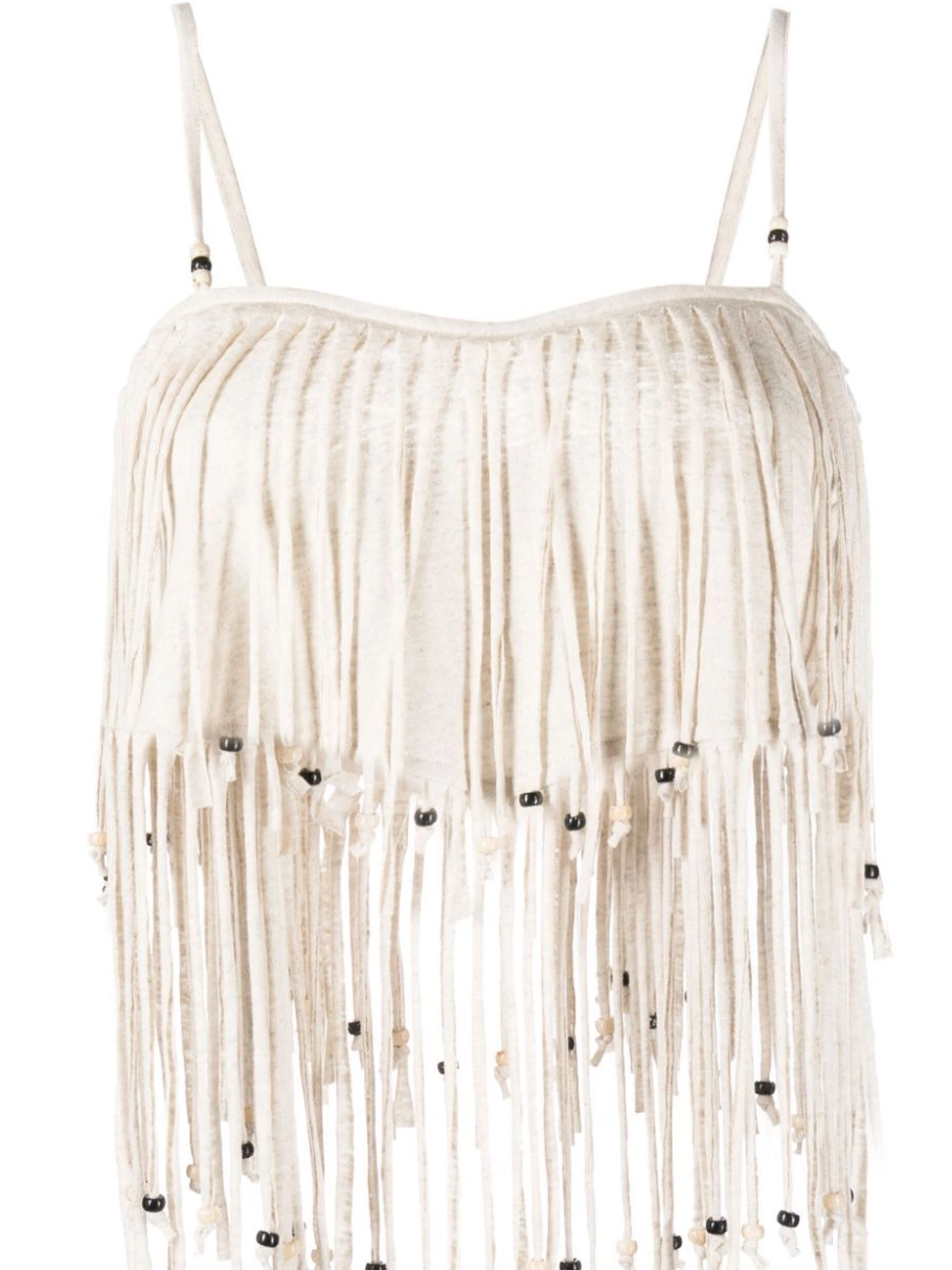 Affordable top crop Women Alanui Monsoon fringed bead-detail 0813